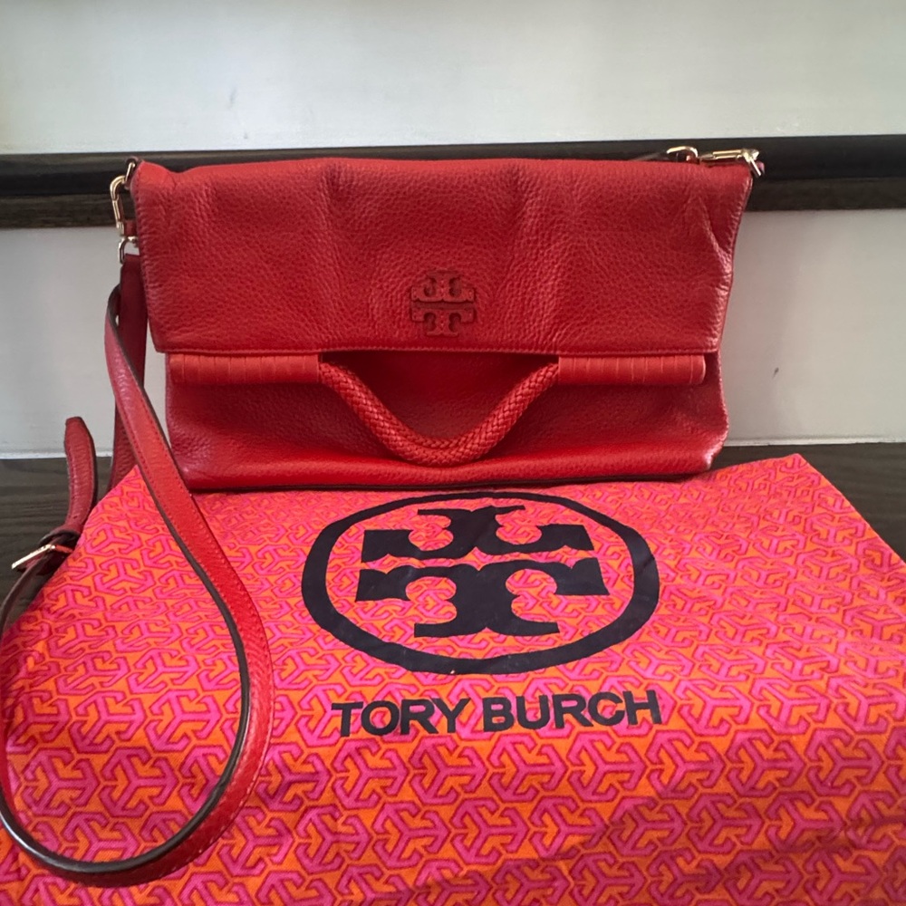 Tory Burch Red Leather Clutch
